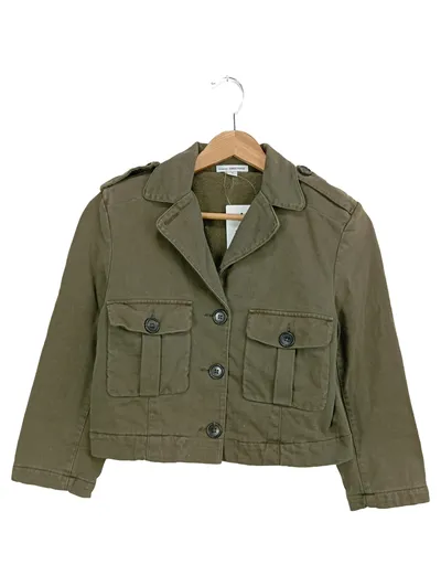 JAMES PERSE Leichte Jacke Damen 36/S Grün Baumwolle Klassisch Casual