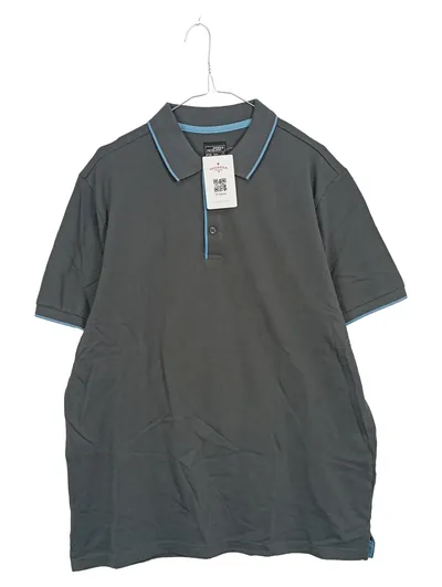 James & Nicholson Poloshirt Herren Grau L Kurzarm Baumwolle Casual