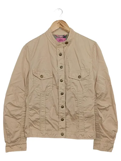 CINQUE Damen Leichte Jacke Gr. 40 Beige Casual Baumwolle Polyamid