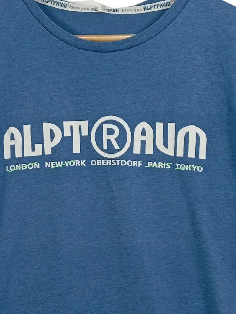 Alptraum Herren Fanshirt Schriftzug Blau Gr. S Freizeit 3