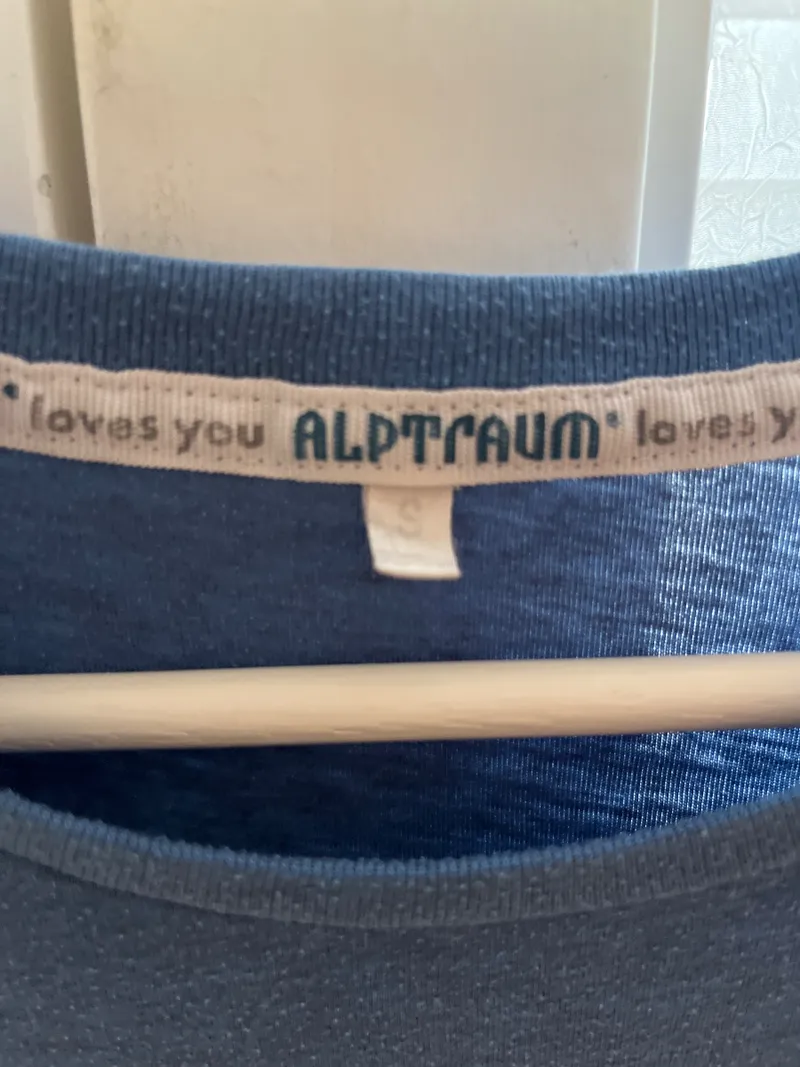 Alptraum Herren Fanshirt Schriftzug Blau Gr. S Freizeit 5