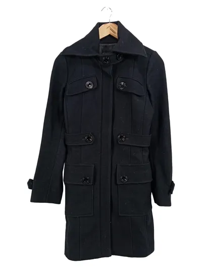 PATRIZIA PEPE Damen Winterjacke Gr. 40/M Schwarz Wolle Elegant Klassisch