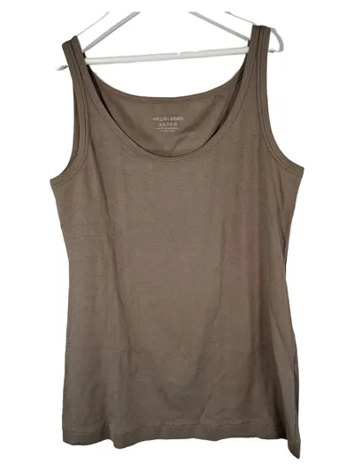 Marc Cain Sports Damen Top Tanktop Gr. L/42 Beige Baumwolle Basic