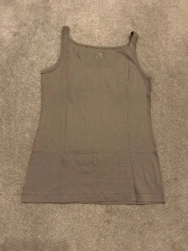 Marc Cain Sports Damen Top Tanktop Gr. L/42 Beige Baumwolle Basic