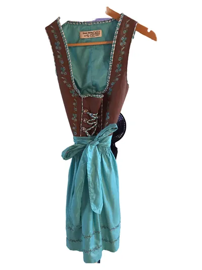 David Moore Dirndl Trachtenkleid Damen Gr. 34/XS Blau Klassisch