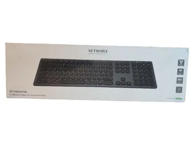 Networx BT-Tastatur Bluetooth Wireless Keyboard für iOS macOS Grau