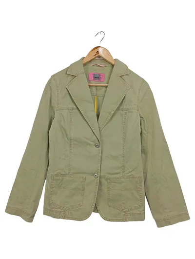 CINQUE Damen Leichte Jacke Gr. 40/M Grün Casual Baumwolle Elasthan