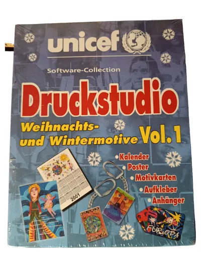 UNICEF Designsoftware PC Weihnachts Wintermotive Kalender Poster Karten NEU