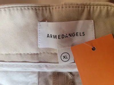 ARMEDANGELS Stoffhose Damen Beige Bundfaltenhose Gr. XL 97% Bio-Baumwolle