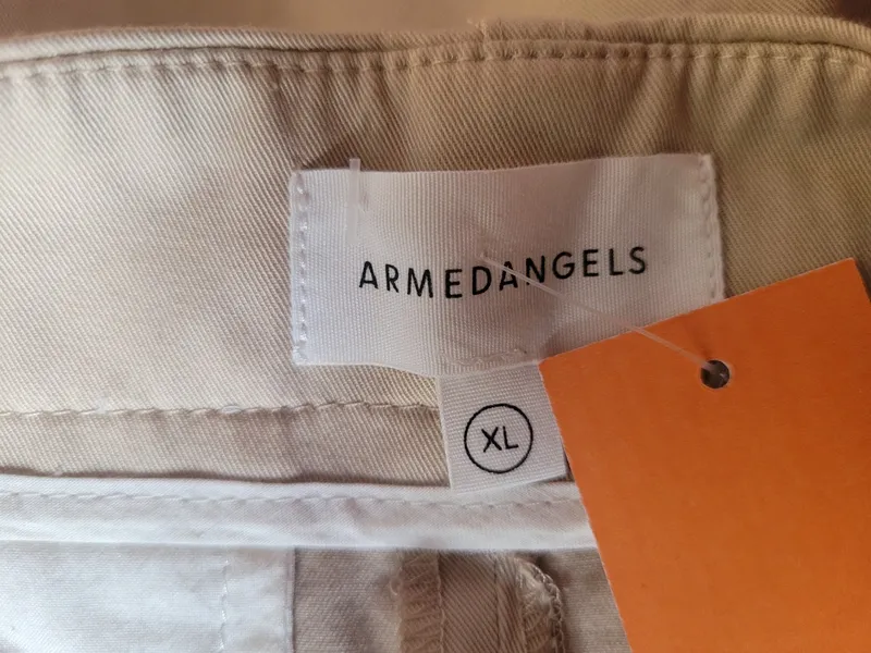 ARMEDANGELS Stoffhose Damen Beige Bundfaltenhose Gr. XL 97% Bio-Baumwolle 2
