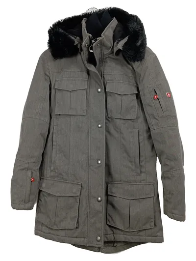 Wellensteyn Damen Parka Winterjacke Gr. S/36 Grau Fellkapuze