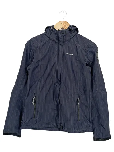 ICEPEAK Damen Outdoorjacke Blau Gr. 34/XS Sportlich Gestreift Kapuze