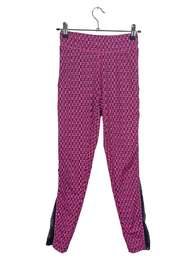 GUESS Damen Leggings Logo-Print Pink Schwarz Gr. XS Streetwear
