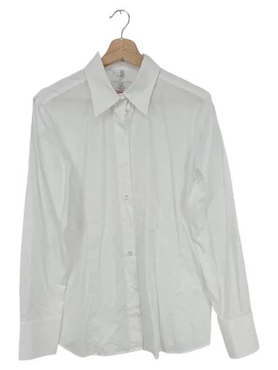 Greiff Premium Damen Business Hemd Bluse Gr. 42 Weiß Baumwolle Regular Fit