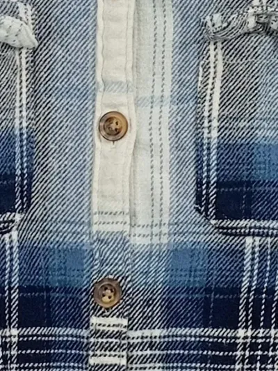 Hollister Herren Freizeithemd Kariert Blau Langarm Baumwolle Gr. S