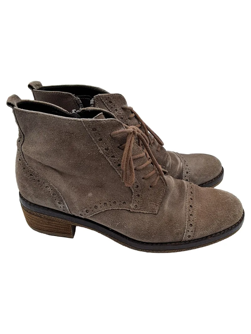 Gabor Damen Stiefelette Wildleder Braun Brogue Gr. 38 Schnürung 1