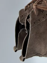 Gabor Damen Stiefelette Wildleder Braun Brogue Gr. 38 Schnürung 3