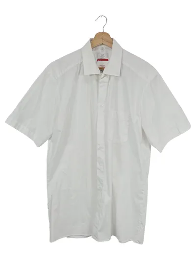 Greiff Herren Kurzarm Hemd Weiß Gr. XL 43/44 Regular Fit Business
