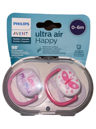Philips Avent Schnuller Ultra Air Happy 0-6m Mehrfarbig Kinder Trinksauger