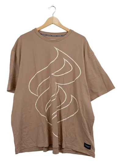 Rocawear Herren T-Shirt Logo Print Beige Streetwear Gr. 4XL