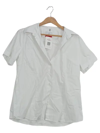 GREIFF Business Hemd Damen Kurzarm Weiß Gr. 42/XL Baumwolle Büro Bluse