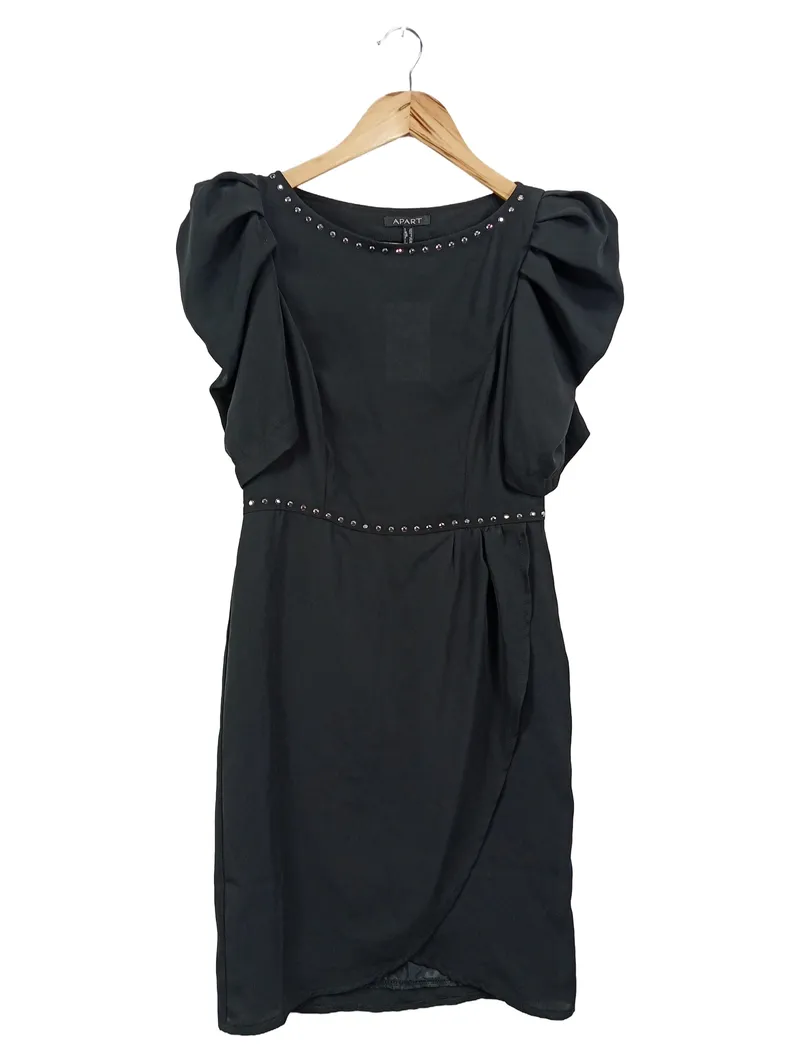 APART IMPRESSIONS Cocktailkleid Damen Gr. 32;XXS Schwarz Elegant Nieten 1