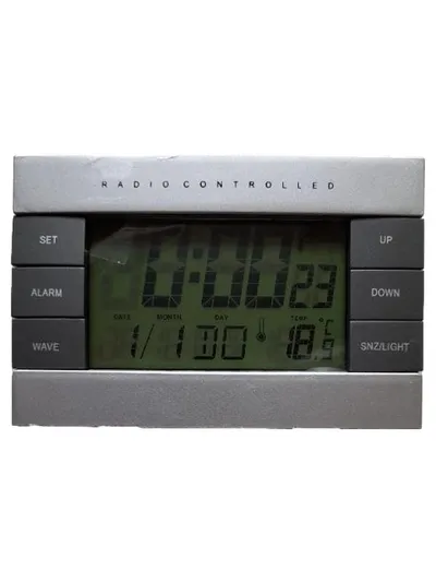Inspirion Funkwecker 0401034 Grau Modern Digital Wecker Radio Controlled