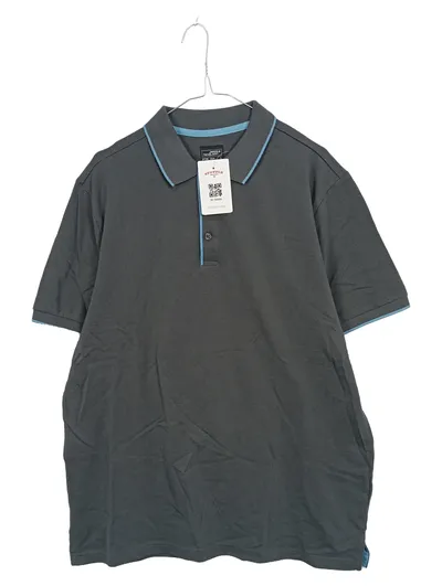 James & Nicholson Herren Poloshirt Grau L Kurzarm Baumwolle Casual Knopfleiste