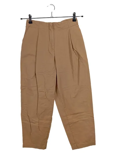Monki Chino Jogginghose Damen Beige Gr. 34/XS Baumwolle Casual Chic Raffungen
