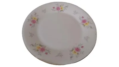 China Pearl Essteller Tina Weiß Klassisch Porzellan Teller mit Blumenmuster