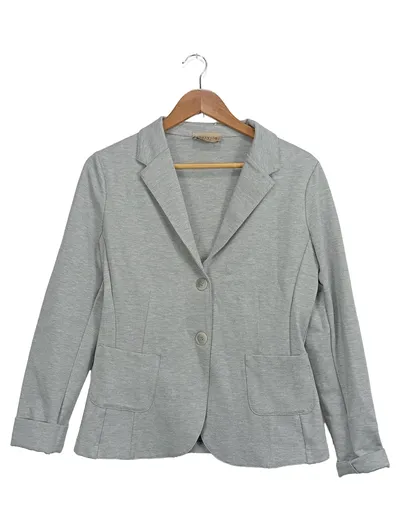 ESViViD Blazer Damen Grau Gr. 38/M Leinen Viskose Casual Alltag