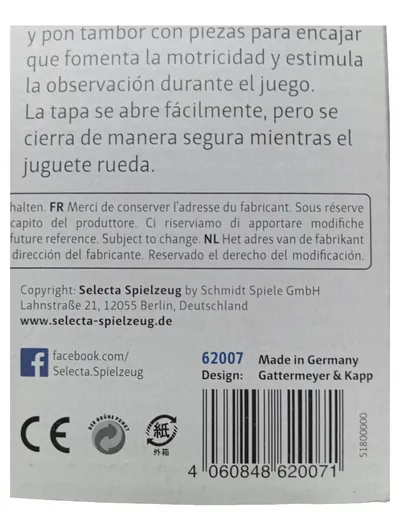 Selecta Sortierrolle Steckspiel Holz Mehrfarbig ab 12 Monate Steckbox Rolleffekt