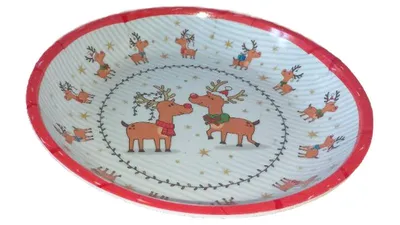 JEAN PRODUCTS Kinderteller Weihnachtlich Rentier Motiv Mehrfarbig Teller