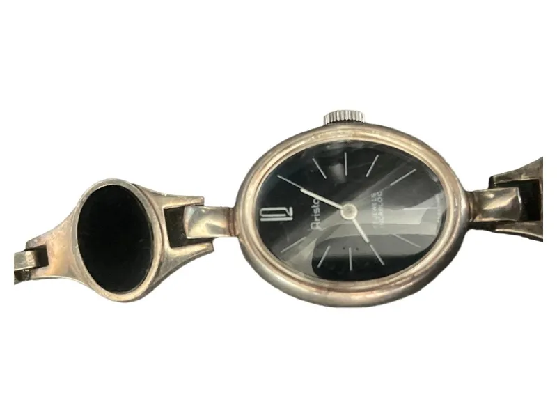 Aristo Damenuhr Armbanduhr Elegant Silber Schwarz Metall 1