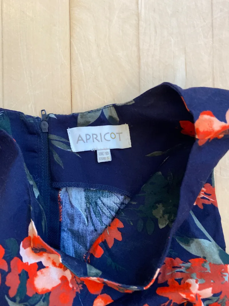 Apricot Damen Sommerkleid Blumenmuster Blau Gr. S/38 Baumwolle 3