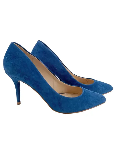 Steve Madden Pumps Damen Gr. 40 Blau Wildleder High Heels Stiletto
