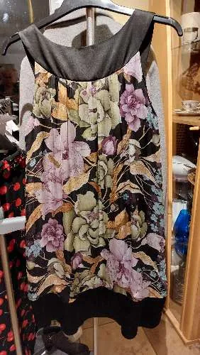 Philosophy Blues Original Damen Seidenkleid Gr. 36 Floral Sommerkleid