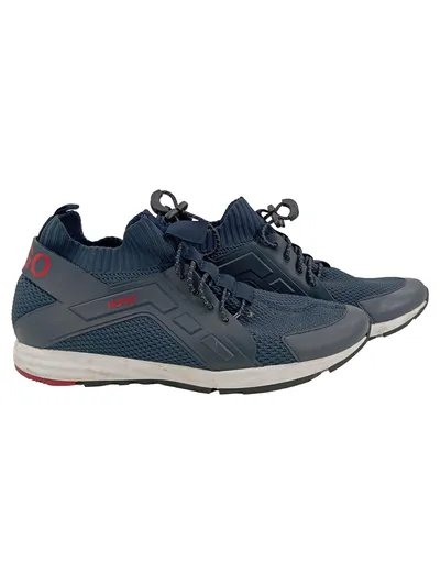 HUGO Sneaker Herren Gr. 44 Blau Low Top Sportschuhe Turnschuhe