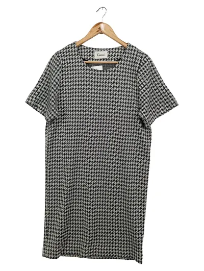 Ganni Damen Strickkleid 36/S Kariert Schwarz Midi Elegant