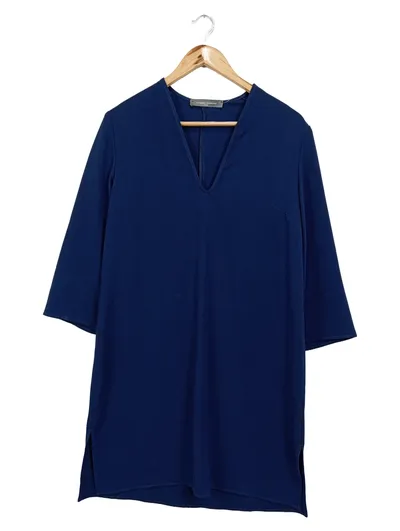 SANDRO FERRONE Blusenkleid Tunika Kleid Damen Blau Gr. 38 M Freizeit