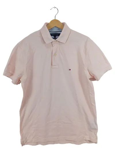 Tommy Hilfiger Poloshirt Herren Gr. M Rosa Baumwolle Classic Fit