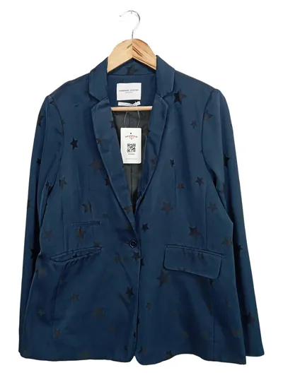 Fabienne Chapot Blazer Damen XL Petrol Sterne Muster Elegant Jacke