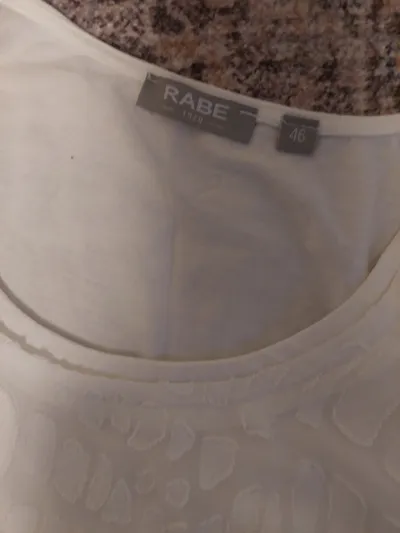 RABE Damen T-Shirt Gr. 46 Weiß Strukturmuster Viskose Elegant