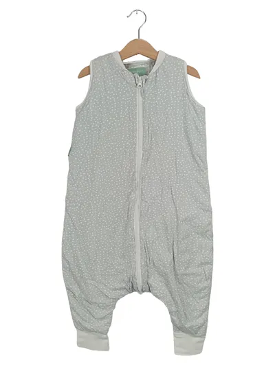 molis&co Baby Schlafsack mit Beinen Gr. 92 Grau Punkte Reißverschluss