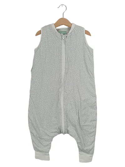 molis&co Baby Schlafsack mit Beinen Gr. 92 Grau Punkte Reißverschluss