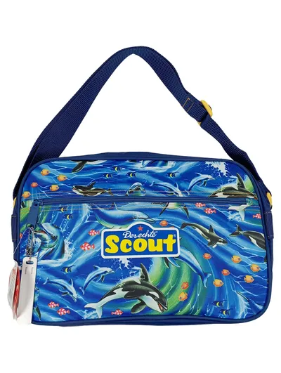 SCOUT Kinder Umhängetasche Blau Maritim Tiermotive 34x22cm