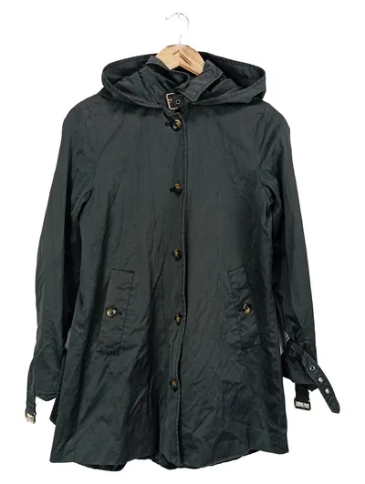 CAROLL Leichte Jacke Damen Gr. 36/S Schwarz Baumwolle Kapuze Klassisch
