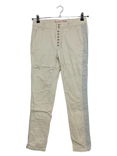 Buena Vista Damen Stoffhose Beige XS/34 Knopfleiste Seitenstreifen Grau