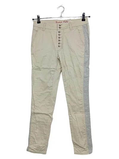 Buena Vista Damen Stoffhose Beige XS/34 Knopfleiste Seitenstreifen Grau
