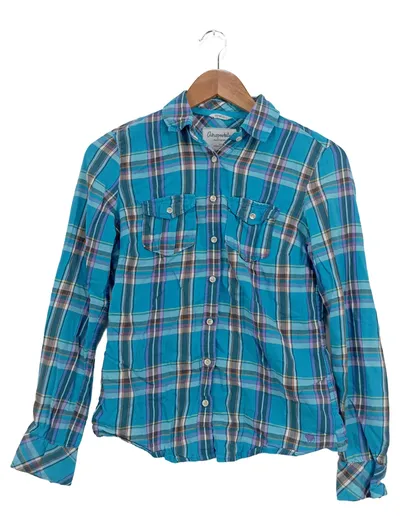Aéropostale Damen Freizeithemd Kariert Blau Gr. 36/S Baumwolle